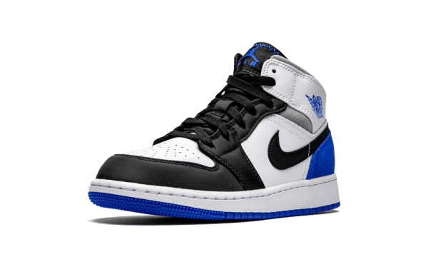 BQ6931-102 Air Jordan 1 Mid SE White Black Royal (GS)