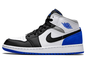 BQ6931-102 Air Jordan 1 Mid SE White Black Royal (GS)