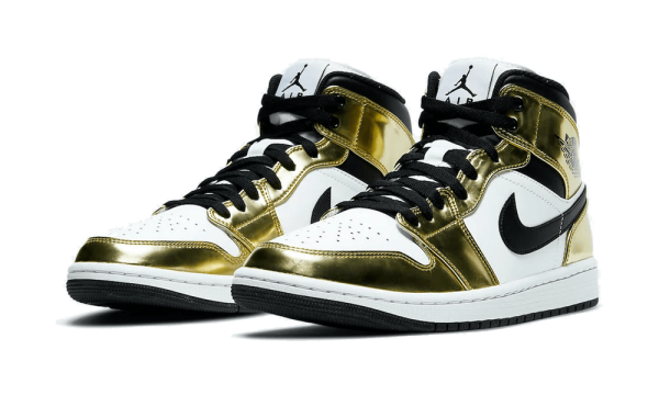 DC1419-700 Air Jordan 1 Mid Metallic Gold Black White