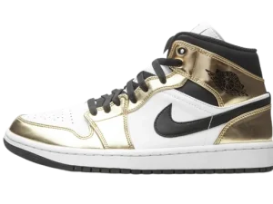 DC1419-700 Air Jordan 1 Mid Metallic Gold Black White