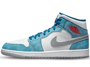 DN3706-401 Air Jordan 1 Mid French Blue Fire Red