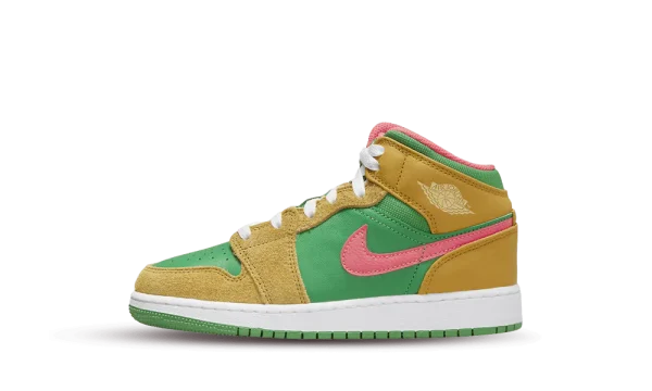 DX4365-700 Bestseller Air Jordan 1 Mid SE Wheat Watermelon (GS)