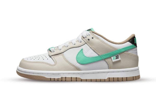 DX6063-131 Nike Dunk Low Split Seam White Tan Mint (GS)