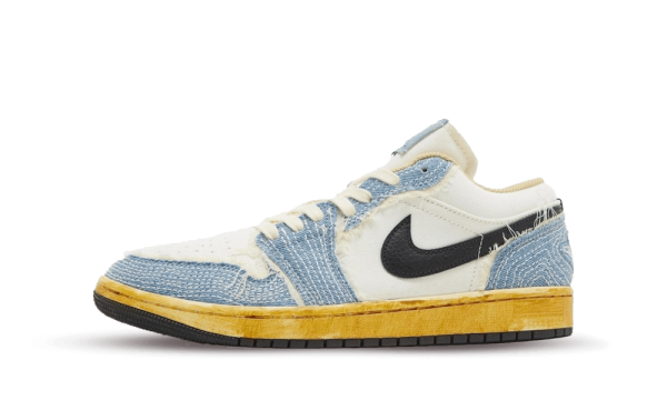 FN7670-493 Air Jordan 1 Low SE Sashiko Denim